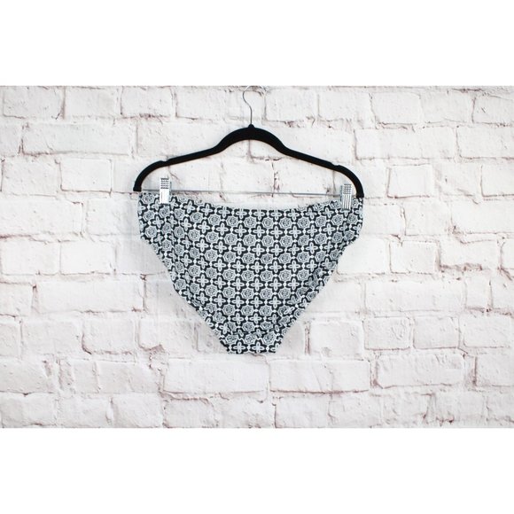 NWOT! LL Bean Black Printed Breathable Bikini Bottom Swimwear Size 16 - Picture 7 of 8